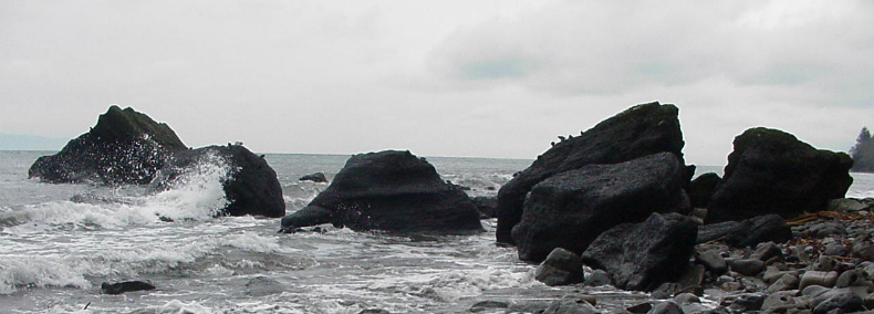 waves crashing on rocks at Shipwreck