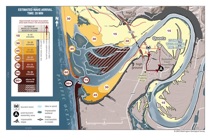 Washington Geological Survey releases tsunami evacuation walk time maps for coastal communities alongside video tsunami simulations