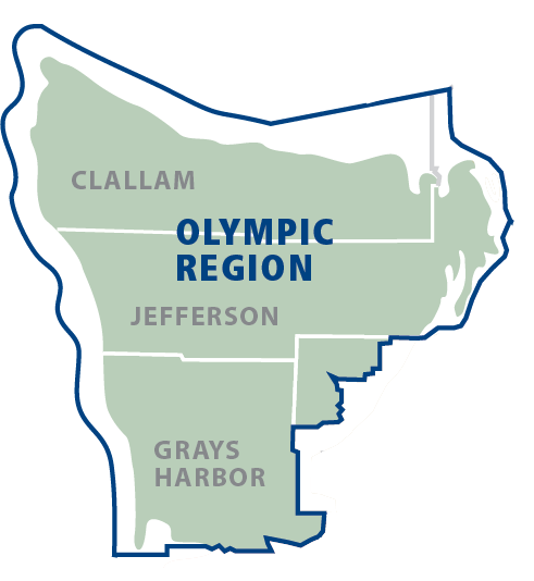 click to enlarge Olympic Region Map with Counties