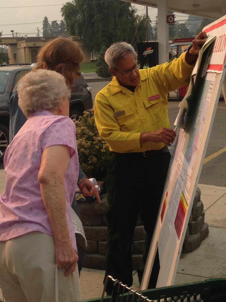 Public Information Officer updates the public on the Chelan Fire Complex