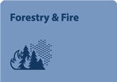 A blue icon with trees and fire