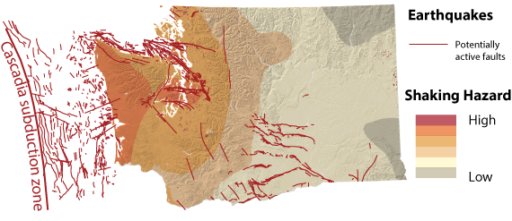 Washington Earthquake Risk Map Earthquakes And Faults | Wa - Dnr Washington Earthquake Risk Map Earthquakes And Faults | Wa - Dnr