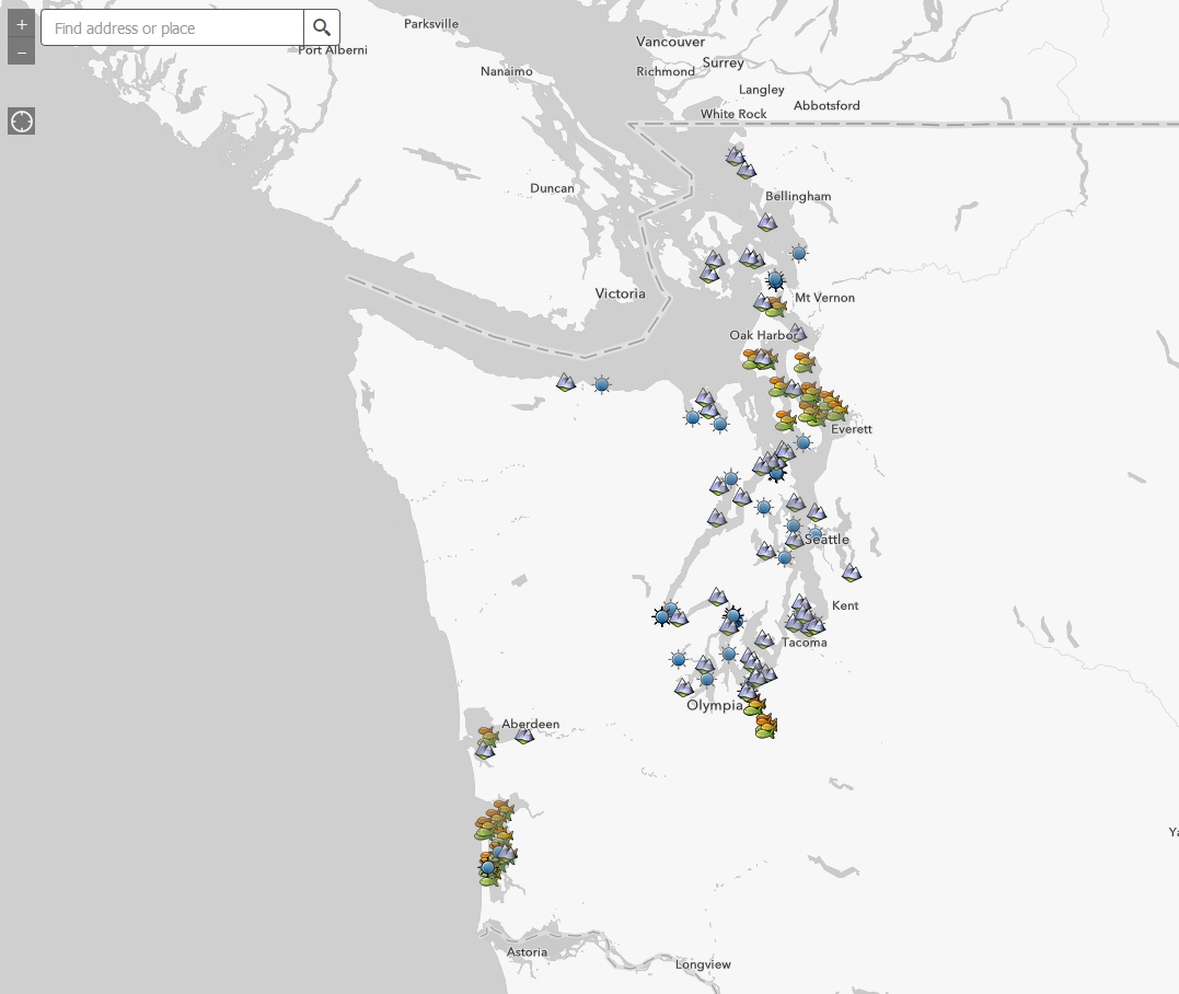 Map shows projects being done or having been done by AAMT staff