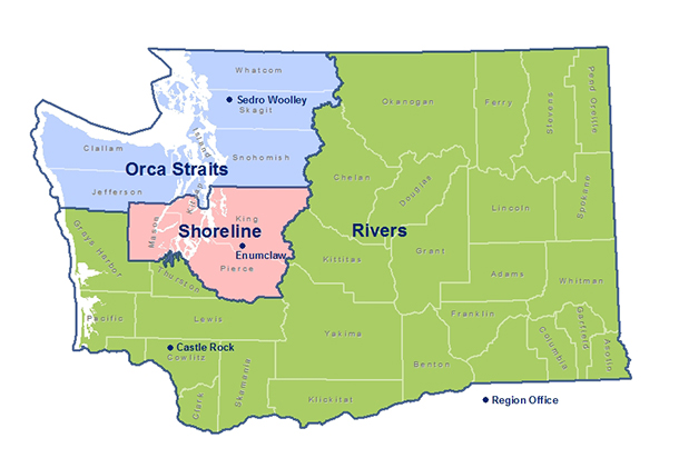 DNR's aquatic land management districts.