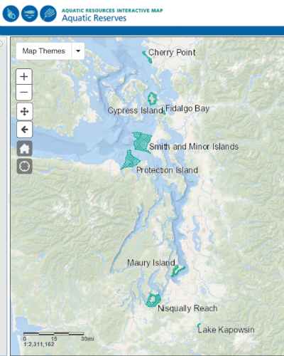 Aquatic Reserves map