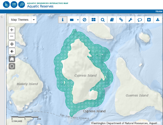 Cypress Island Aquatic Reserve map