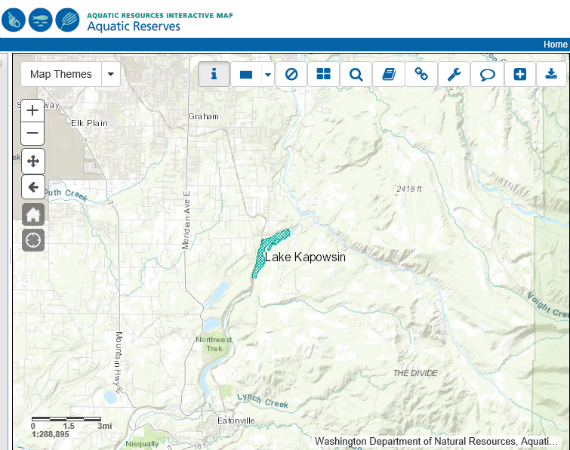 Lake Kapowsin Aquatic Reserve map