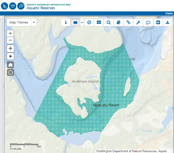 Nisqually Reach Aquatic Reserve map