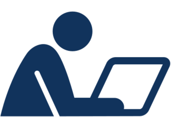 icon of a person using a laptop