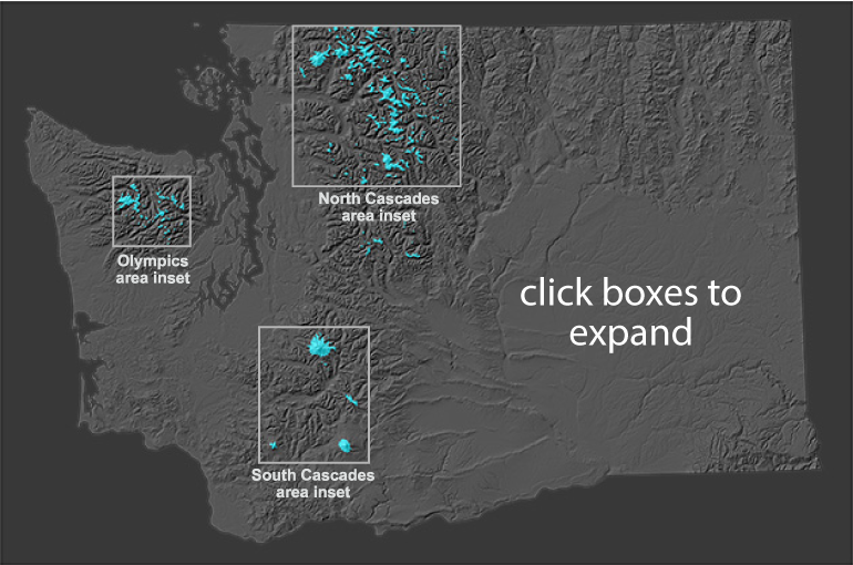 Alpine Glaciers Map of Washington