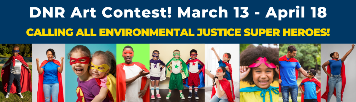 Art contest banner with superheroes 