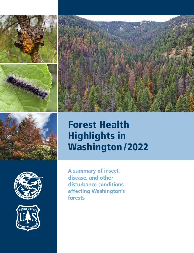 the cover of the 2022 Forest Health Highlights in Washington report